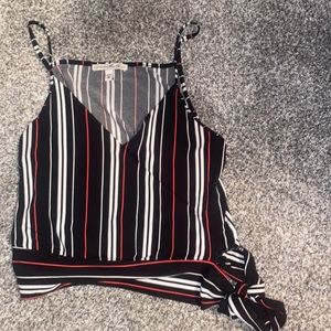 Black, red and white striped Express tank top in extra small.